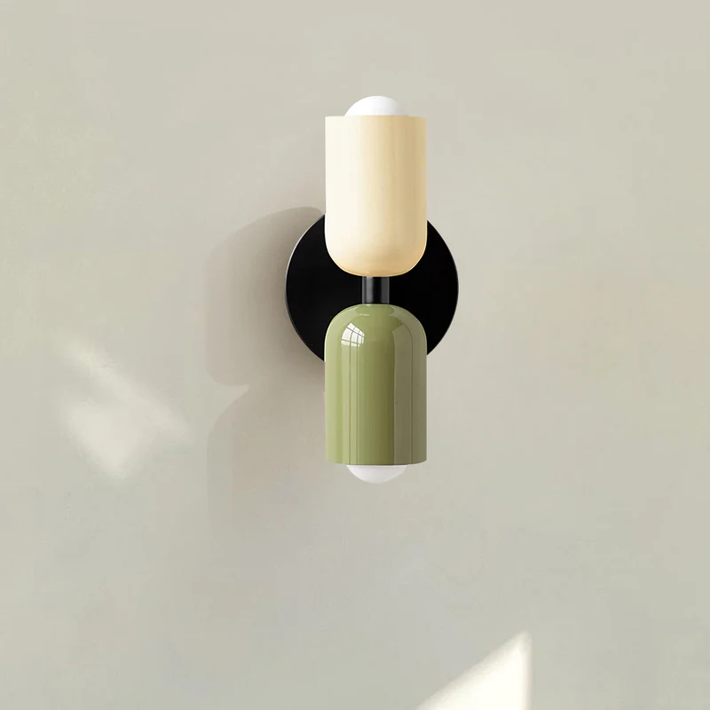 Eviora | Wall Light Dual Glass Sconce Fixture with Modern Touch