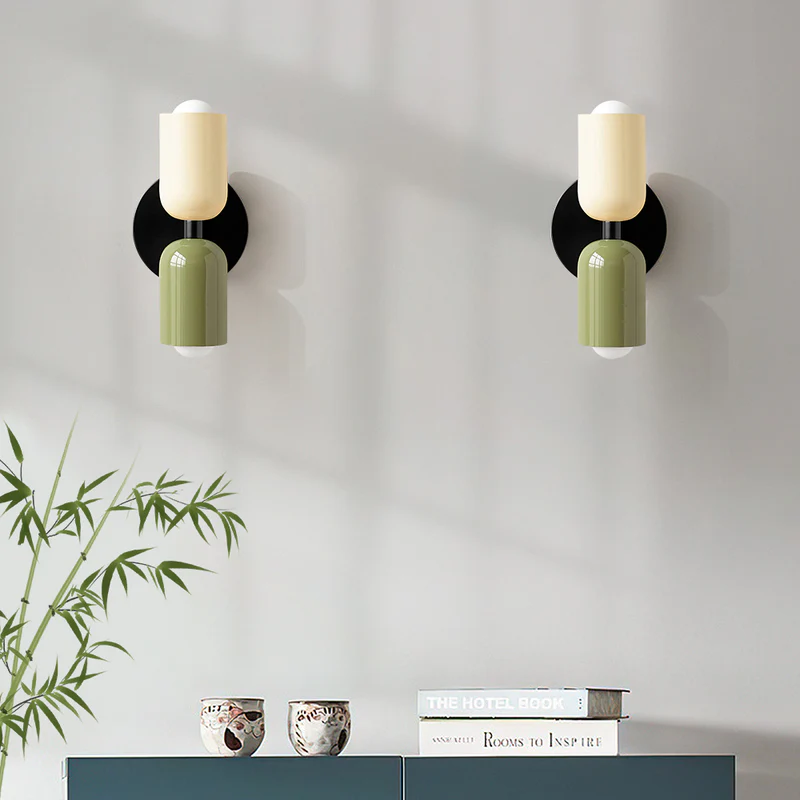 Eviora | Wall Light Dual Glass Sconce Fixture with Modern Touch