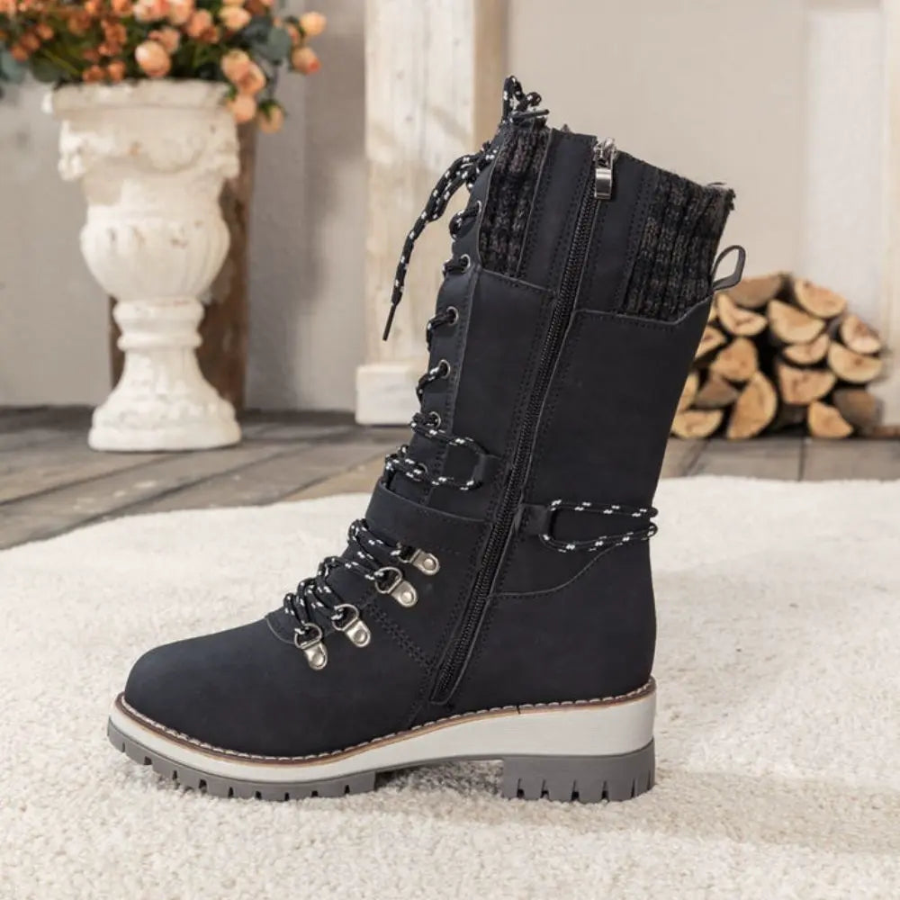 Alora | Cozy Stylish Black Winter Boots for Women