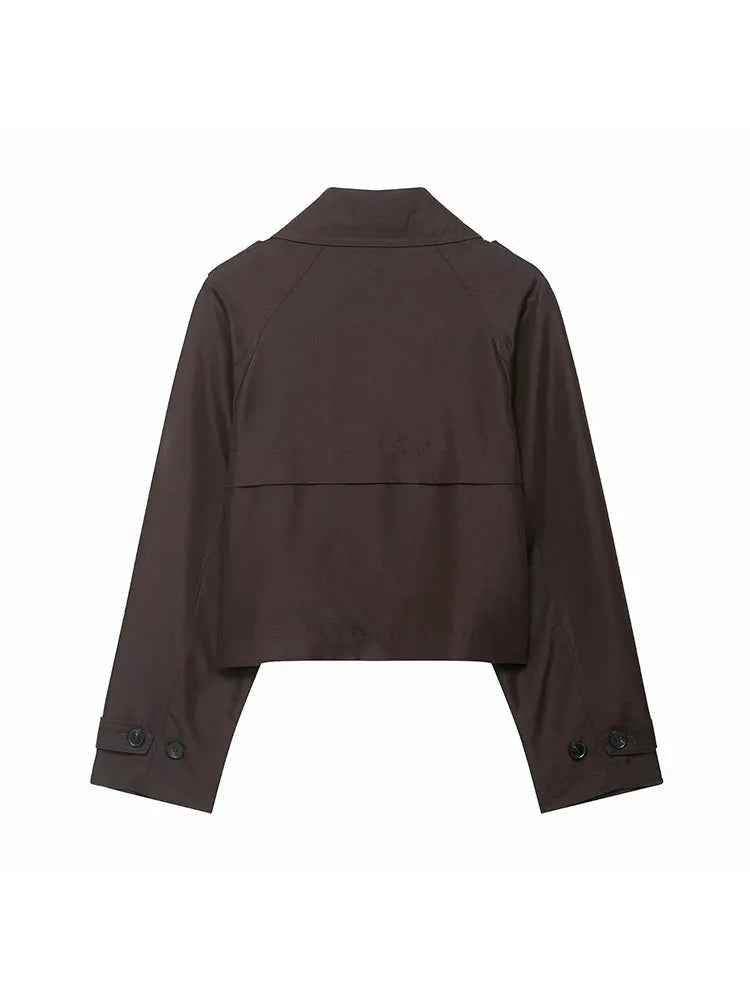 Anne | Women's Double Breasted Trench Coat with Pockets – Stylish Autumn Winter Office Jacket