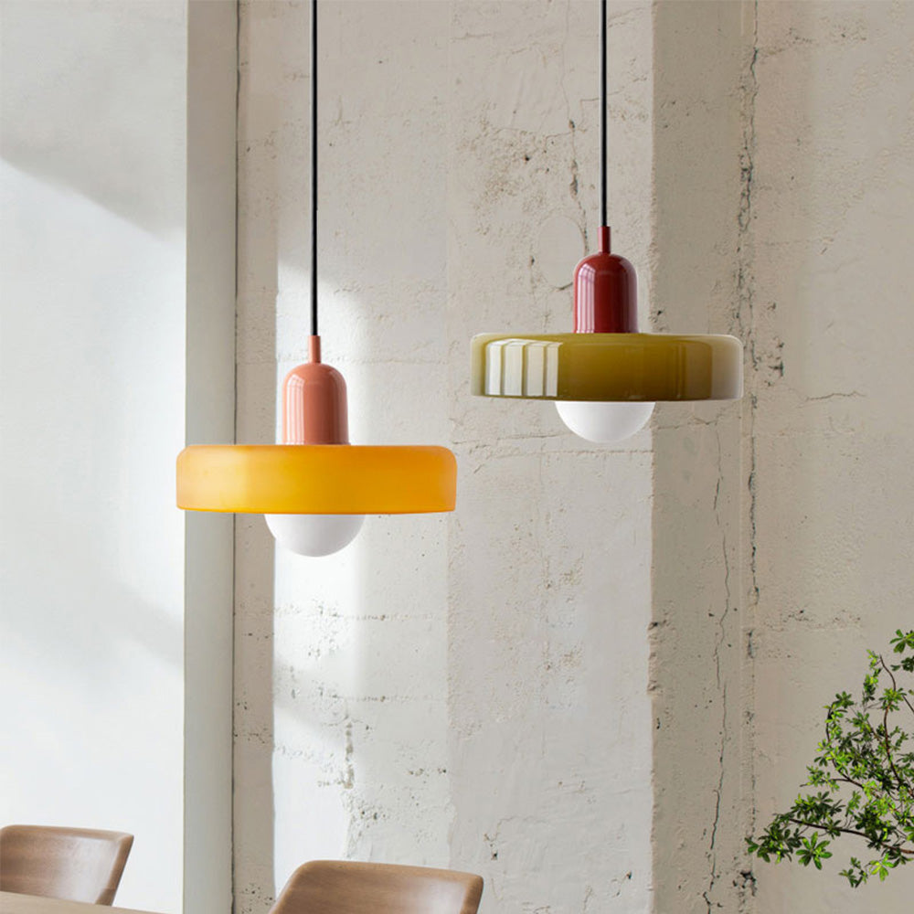 Linea | Bauhaus Colored Glass Pendant Lamp