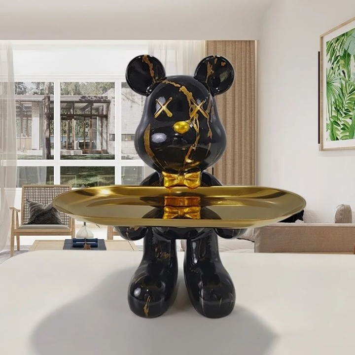 BearServe | Decorative Bear Sculpture with Tray