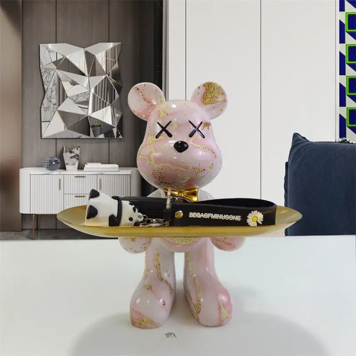 BearServe | Decorative Bear Sculpture with Tray
