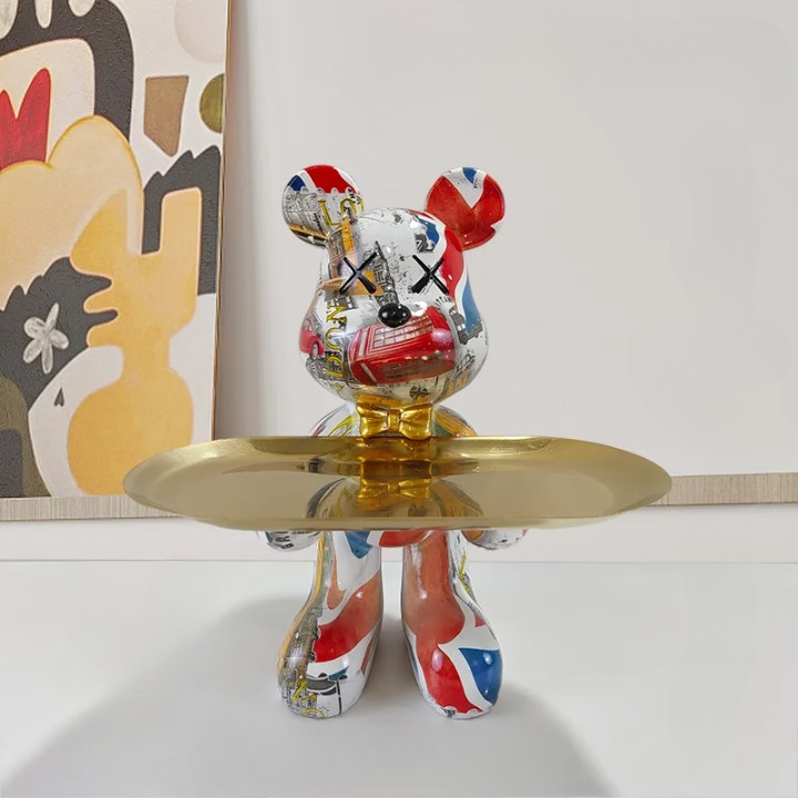 BearServe | Decorative Bear Sculpture with Tray