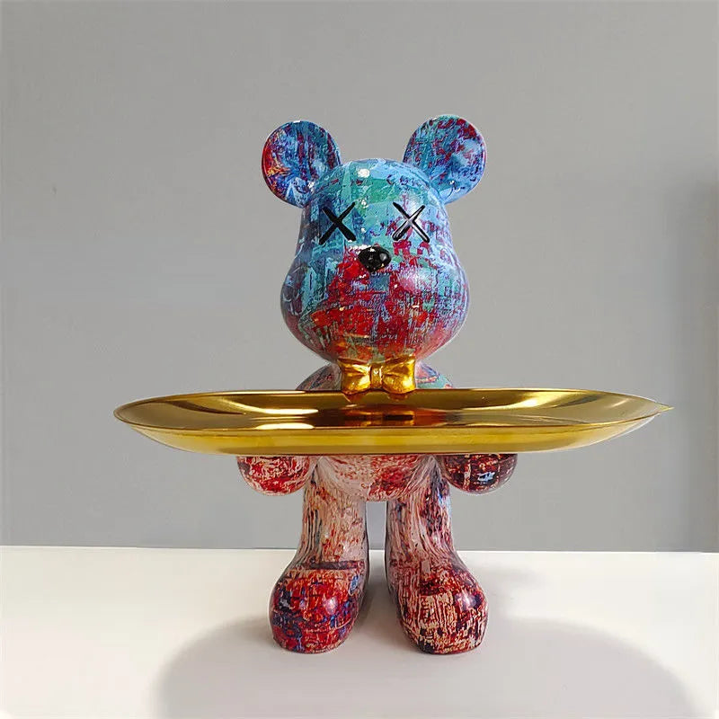 BearServe | Decorative Bear Sculpture with Tray