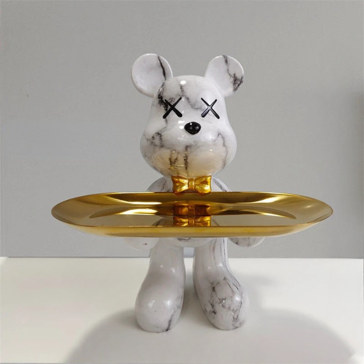BearServe | Decorative Bear Sculpture with Tray