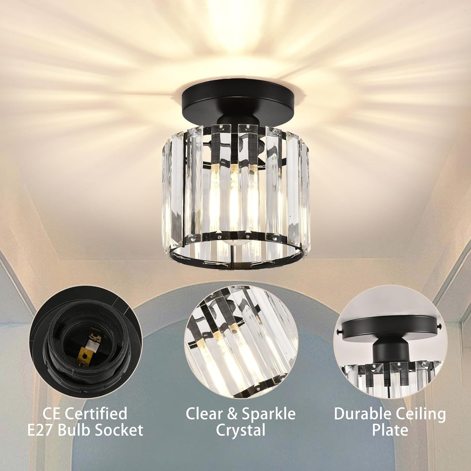 Clariv | Ceiling Light Crystal Flush Mount for Modern Fixture