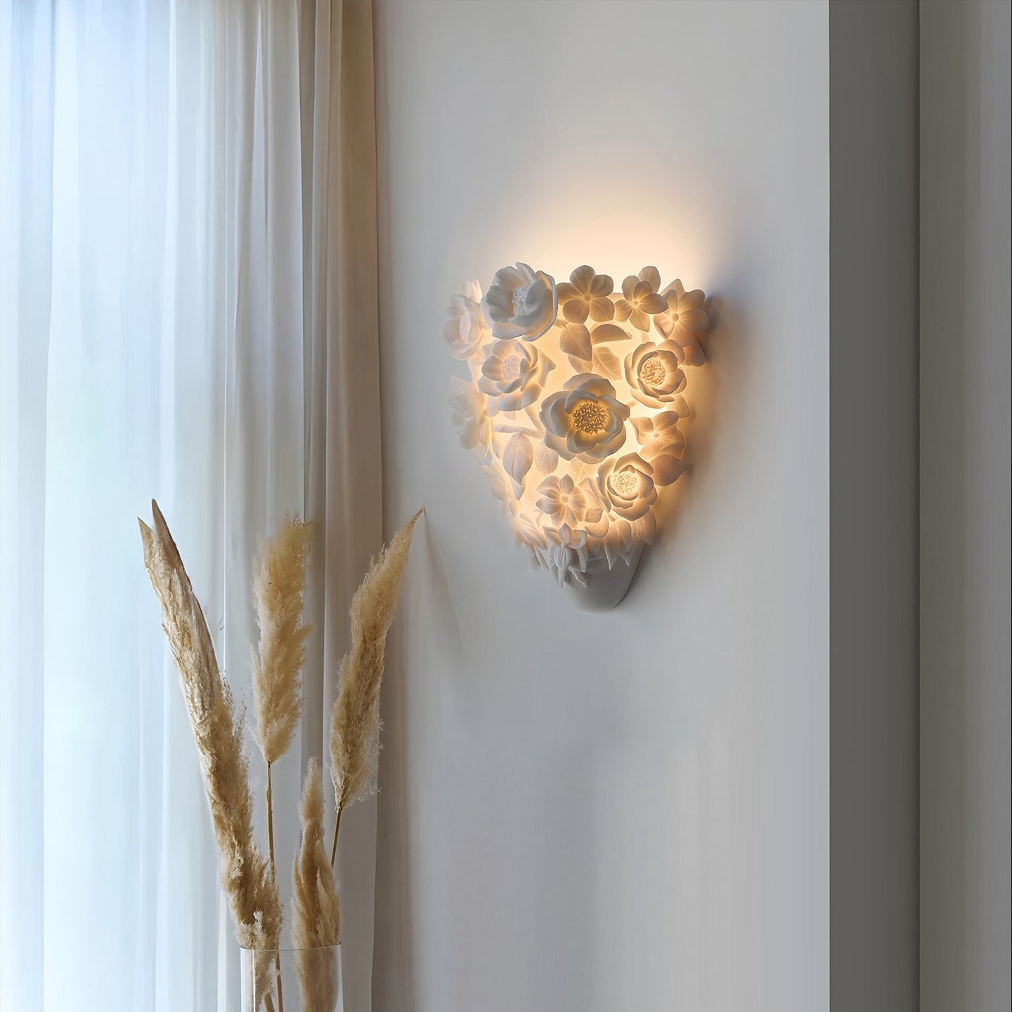 Glimora | Aesthetic Ceramic Flower Wall Lamp