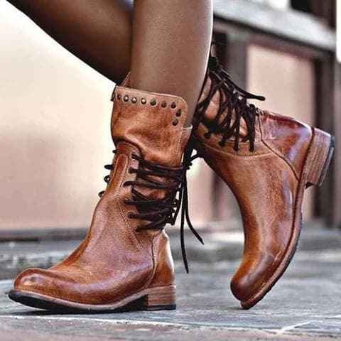 Jovienne | Elegant Vintage Leather Calf Boots