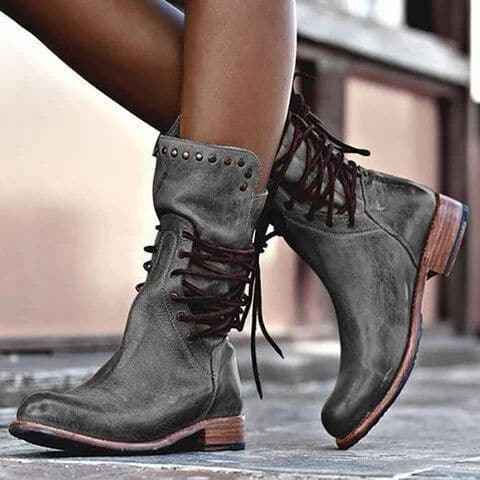 Jovienne | Elegant Vintage Leather Calf Boots