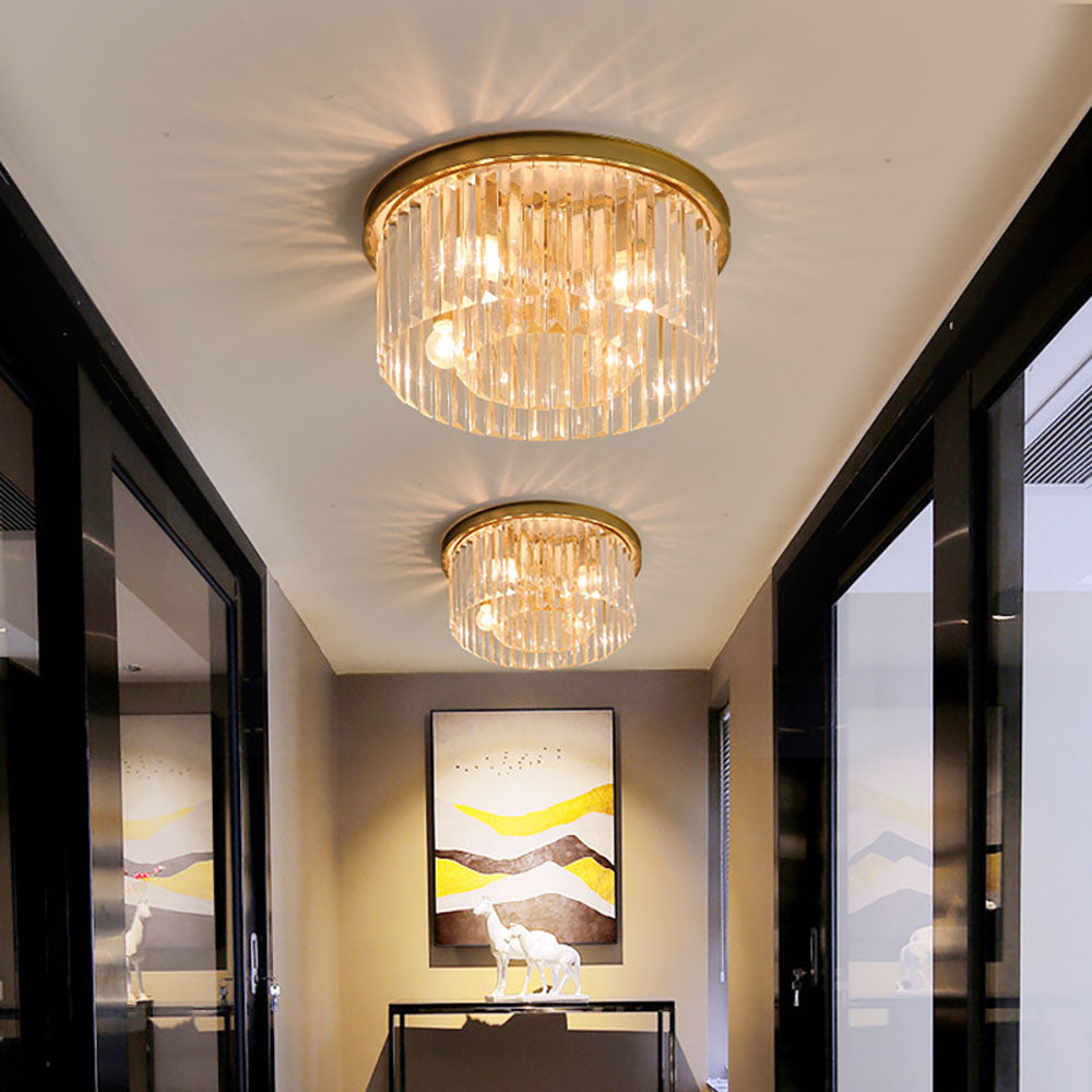 Clarune | Minimalist Crystal Flush Ceiling Light for Living Room