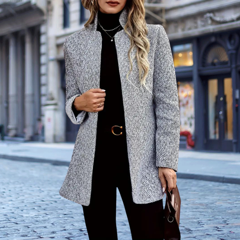 Sophia | Elegant Black Long Winter Coat for Women