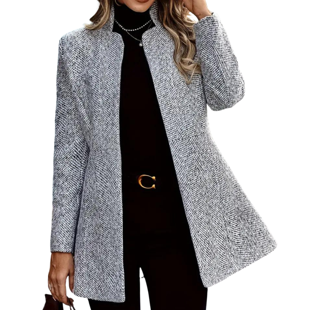 Sophia | Elegant Black Long Winter Coat for Women