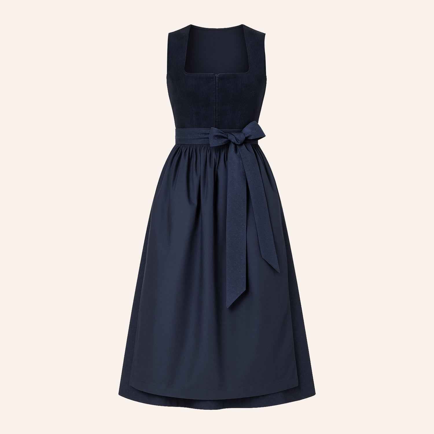 Elegant Dirndl Dress in Navy Blue – Oktoberfest | Classic Traditional Dress with Apron