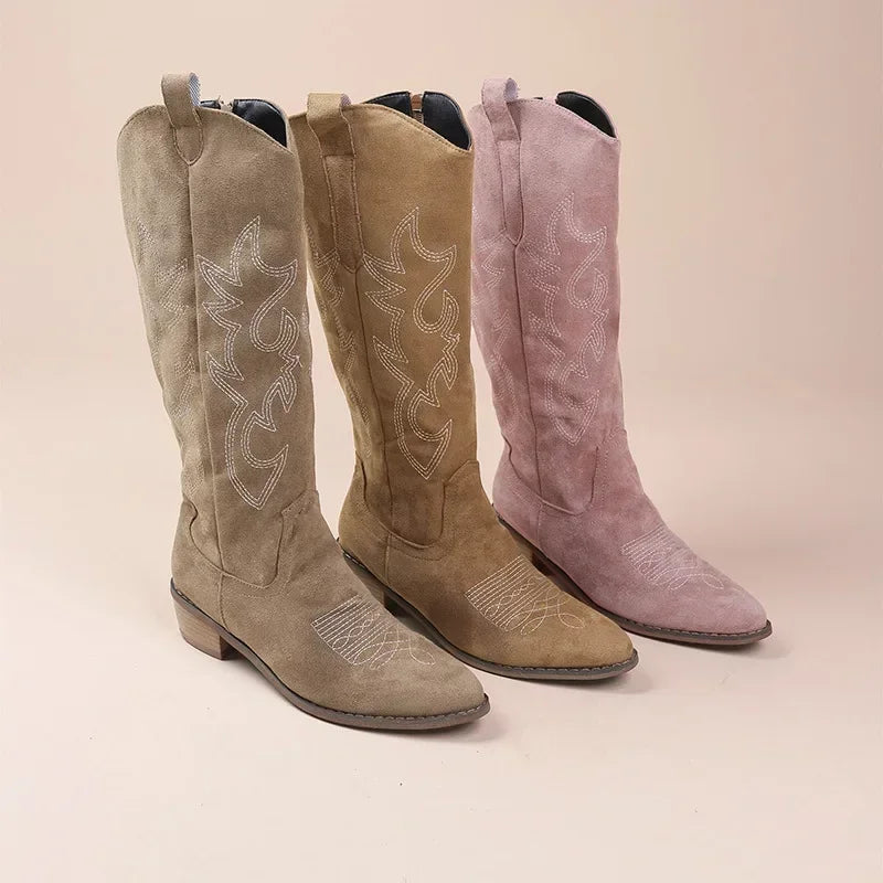 Delphine | Chic Embroidered Cowgirl Boots for Women