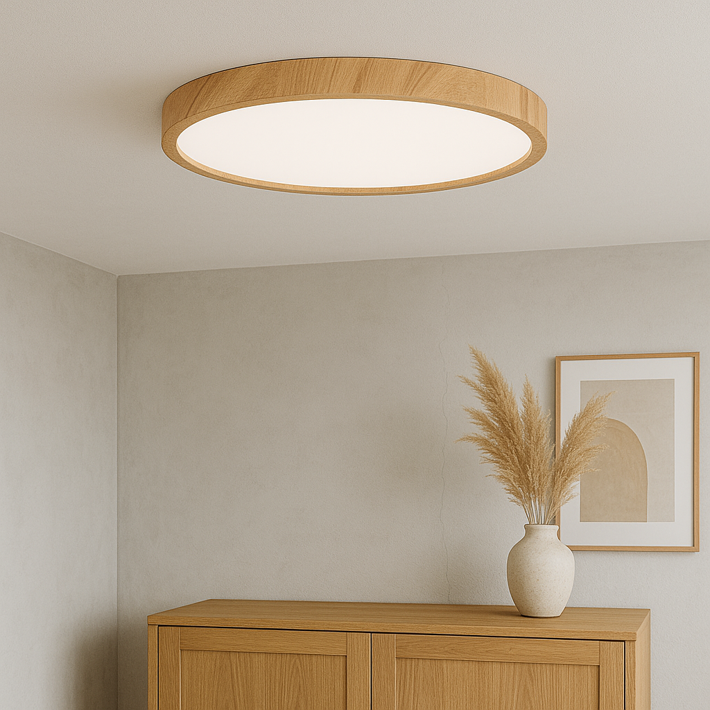 Evilon | Elegant Ceiling Lamp Featuring Warm Wood Grain Texture