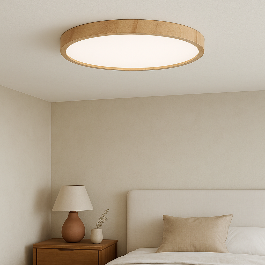Evilon | Elegant Ceiling Lamp Featuring Warm Wood Grain Texture