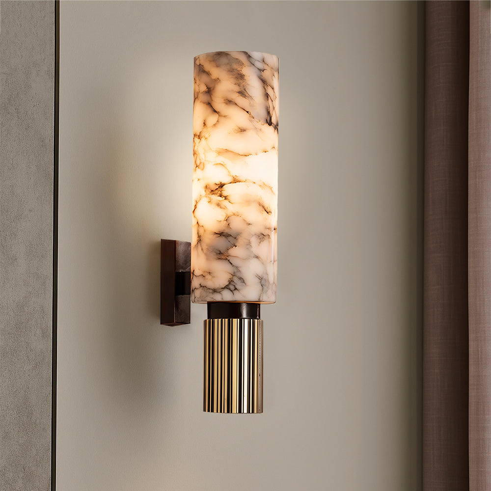 Eviora | Sleek Copper Stone Wall Lamp for Stylish Living Spaces