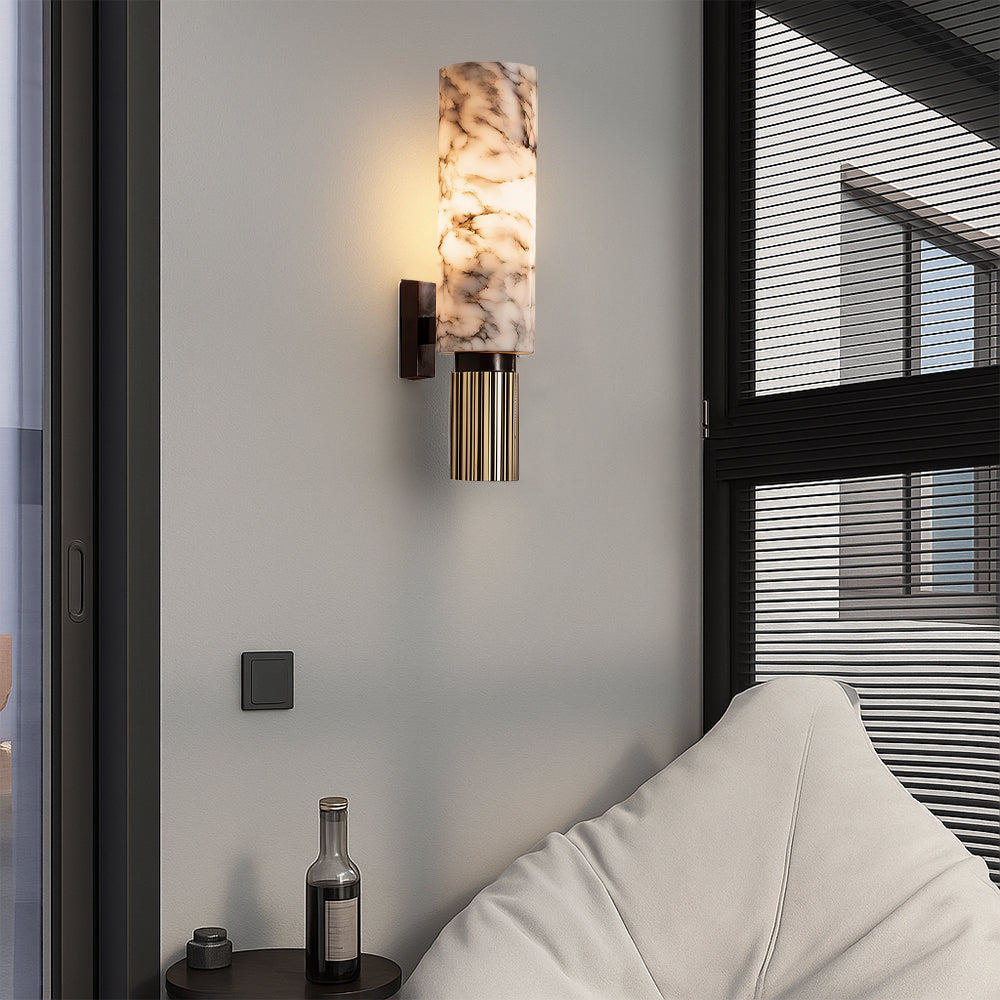 Eviora | Sleek Copper Stone Wall Lamp for Stylish Living Spaces