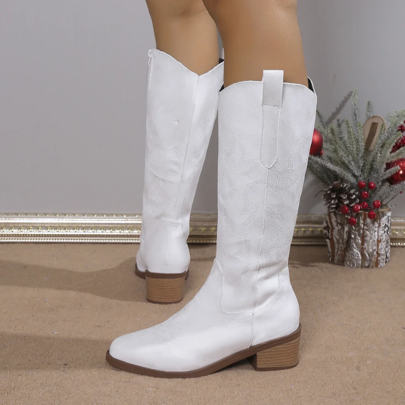 Seraphine | Stylish Blue Denim Cowboy Boots
