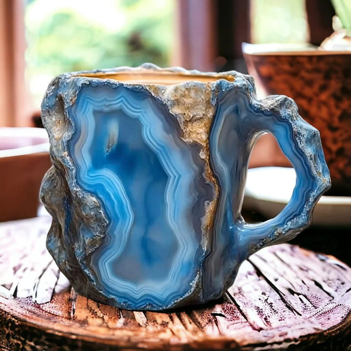 Handcrafted Mineral Crystal Mug | Insulated, Microwave Safe, 350-450 ml, Unique Design