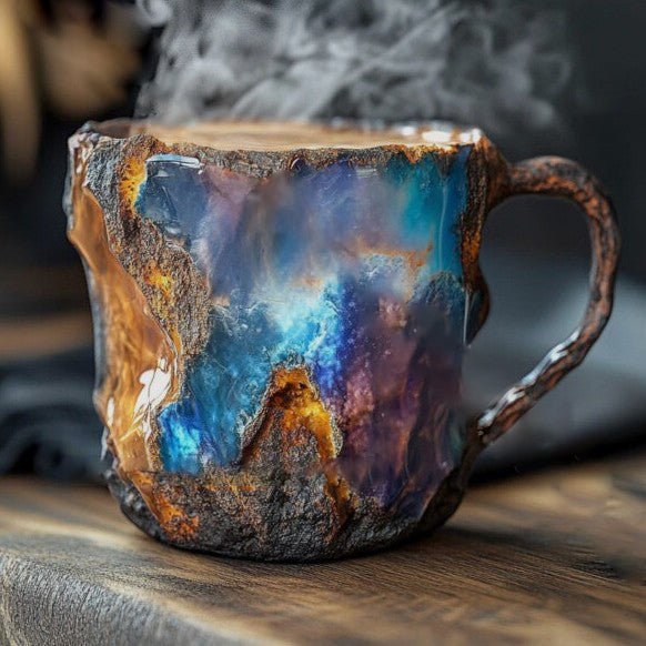 Handcrafted Mineral Crystal Mug | Insulated, Microwave Safe, 350-450 ml, Unique Design