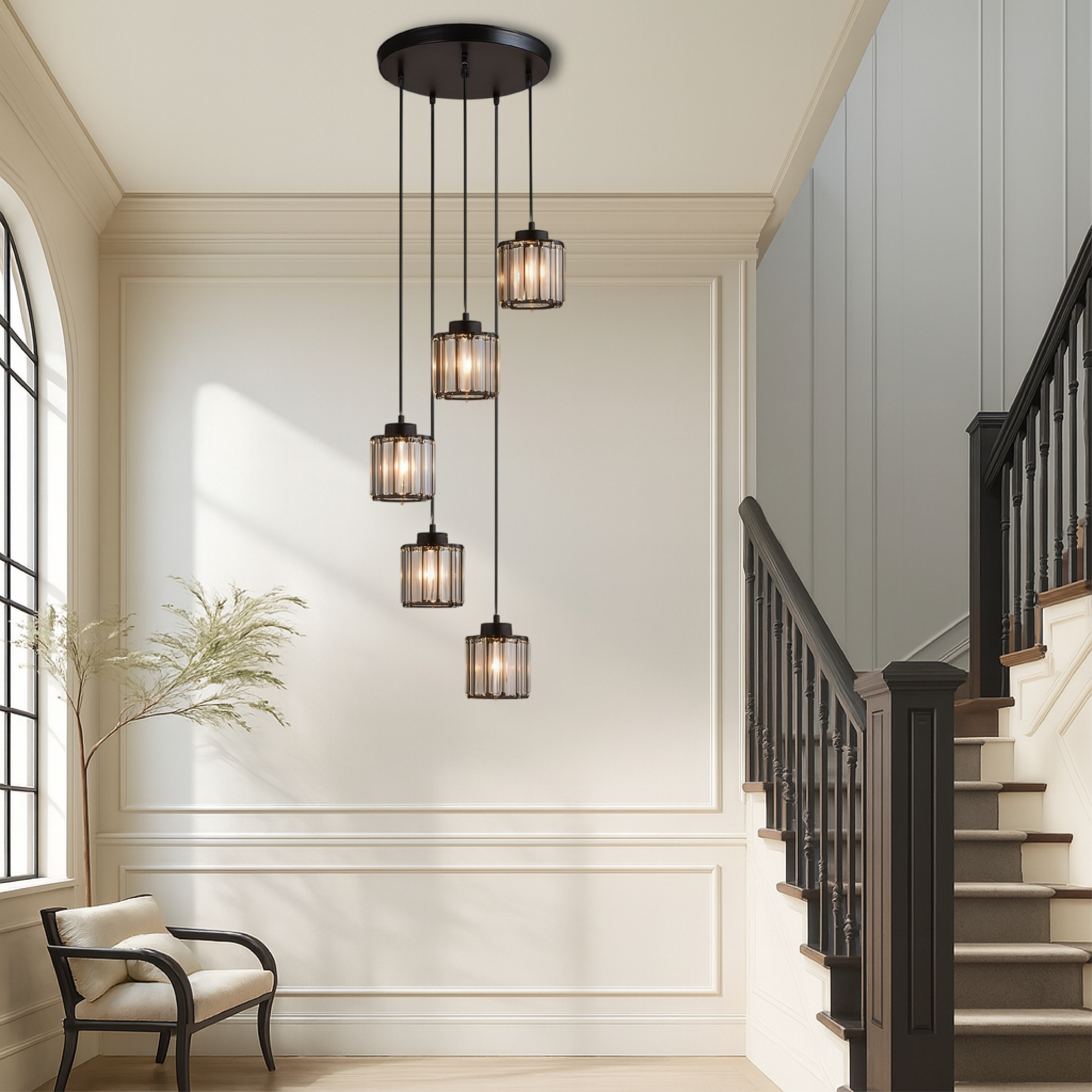 Marbleux | Crystal Stair Chandelier