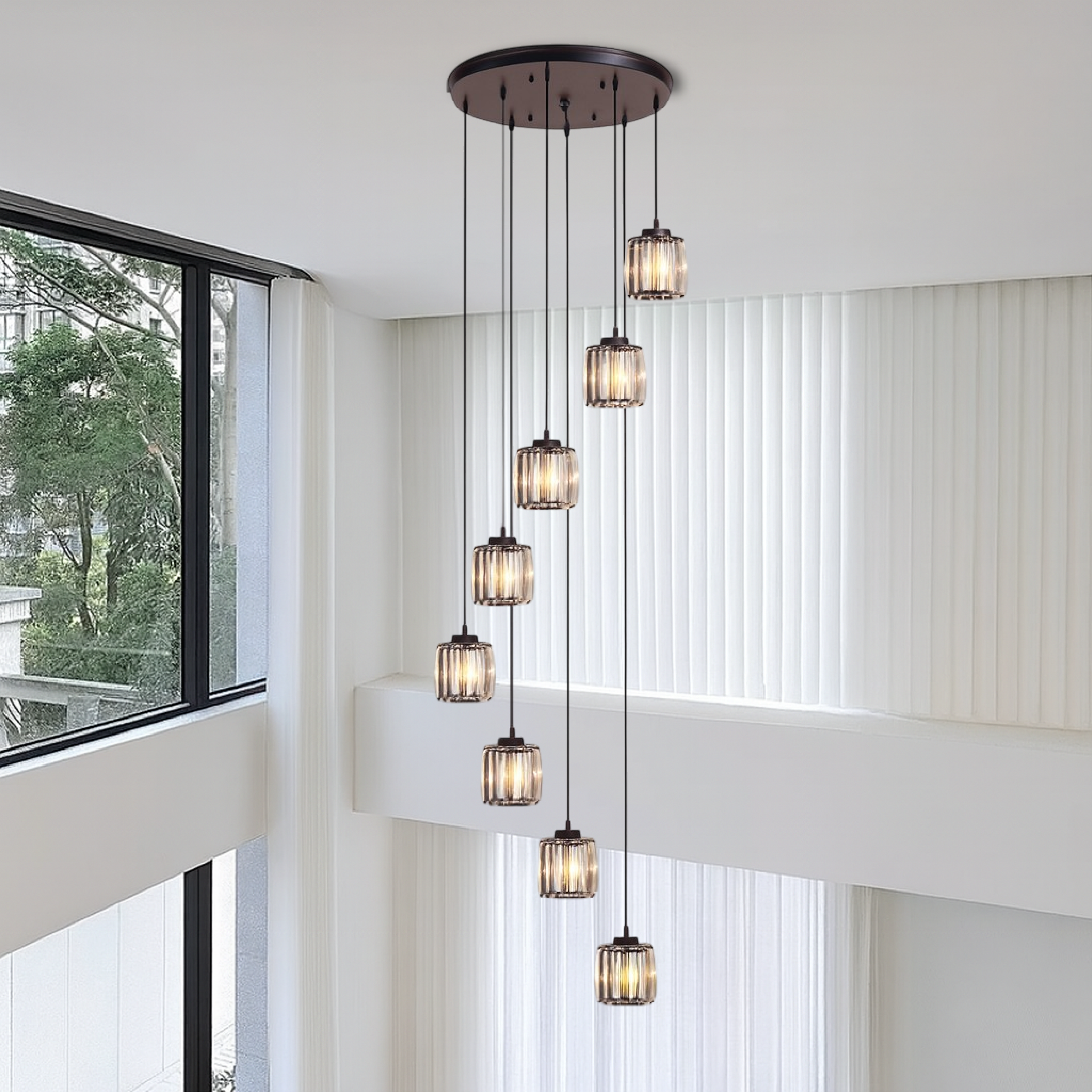 Marbleux | Crystal Stair Chandelier