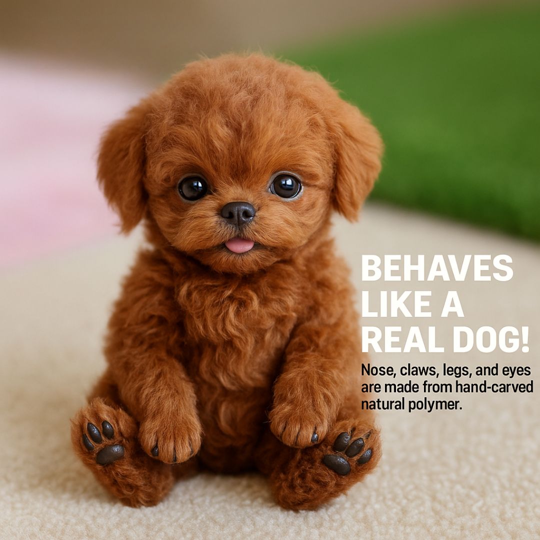 Happy Play | Interactive Puppy Toy — Voice and Touch Responsive with Realistic Movements, Soft Synthetic Leather, Low-Noise