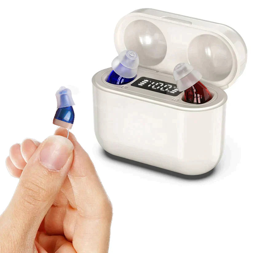 Invisible Rechargeable Hearing Aids with Noise Reduction | Comfortable and Discreet Design for Light to Moderate Hearing Loss