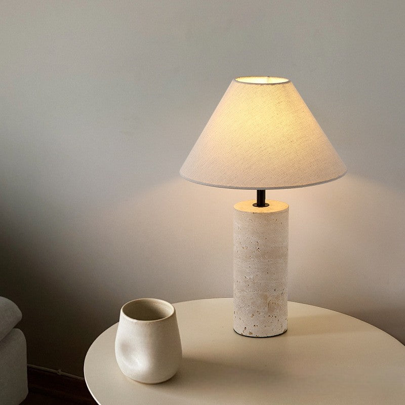 Artisanel | Lorie Marble + Linen Table Lamp
