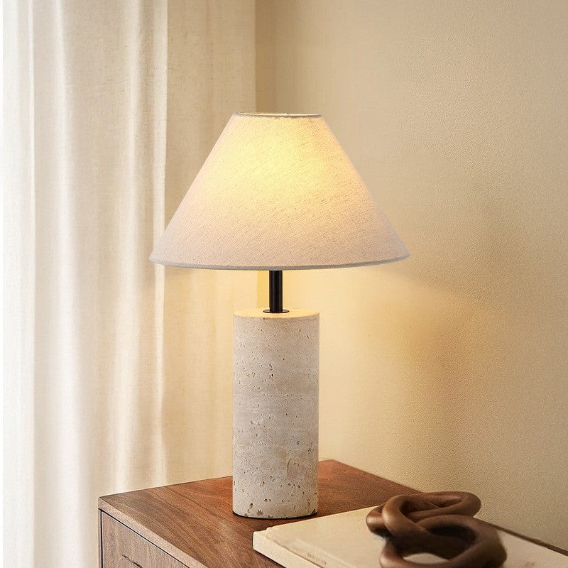 Artisanel | Lorie Marble + Linen Table Lamp