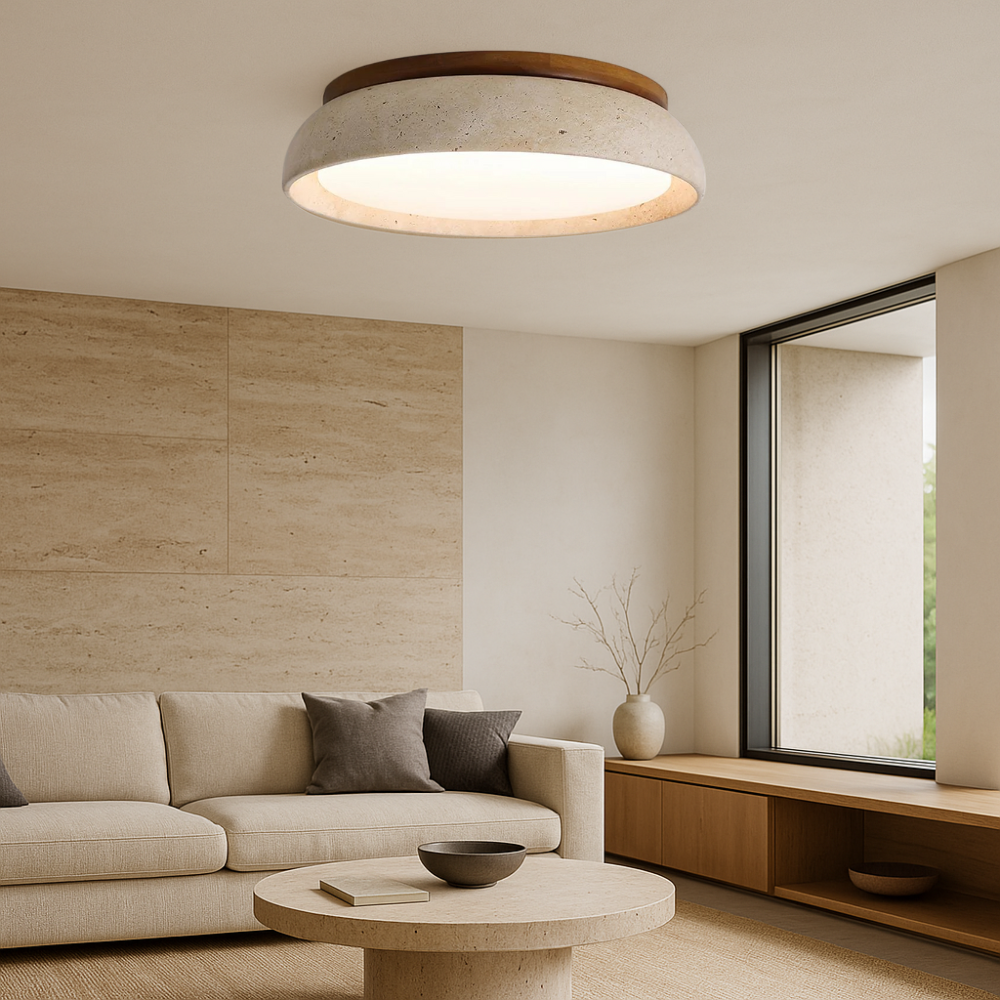 Lumeon | Classic Travertine-Style Ceiling Light for Sophisticated Spaces