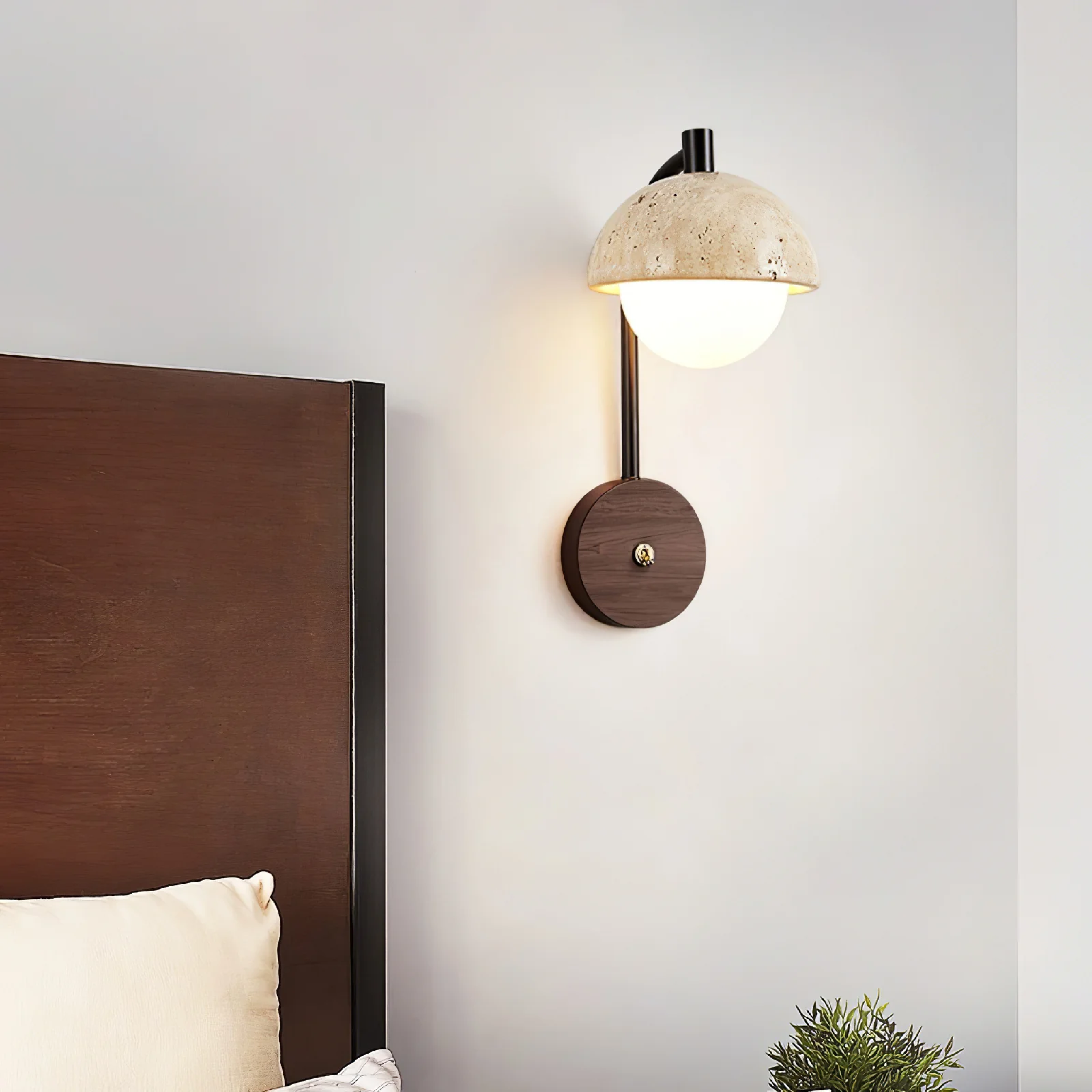Lumeviax | Sculptural Arco Stone Wall Lamp for Vintage Charm