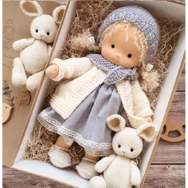 Luna | Waldorf Handmade Plush Doll – Soft Cotton Toy with Fabric Box — Cute & Cozy — For Children’s Birthday & Daily Imaginative Play