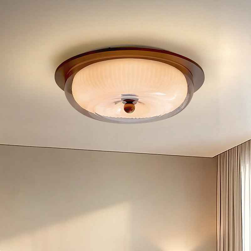 Luxina | Elegant Glass and Wood Ceiling Lamp with Minimalist Design