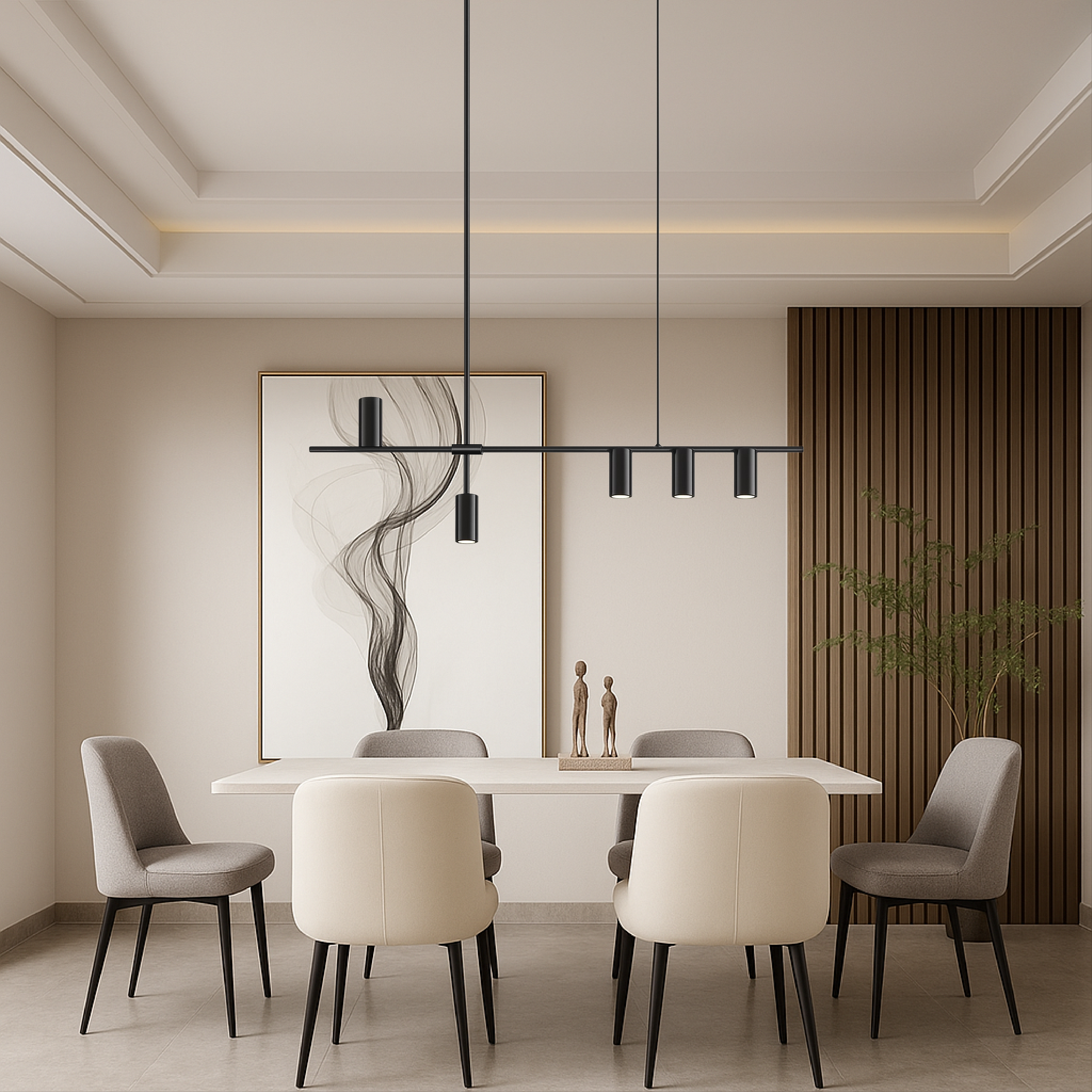 MonoGlow | Modern Black Pendant Light for Kitchen