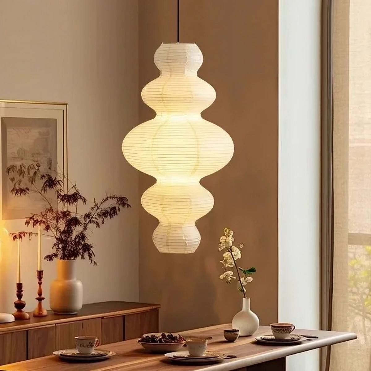 Lumory | Multi-layered Rice Paper Pendant Lamp for Minimalist Elegance