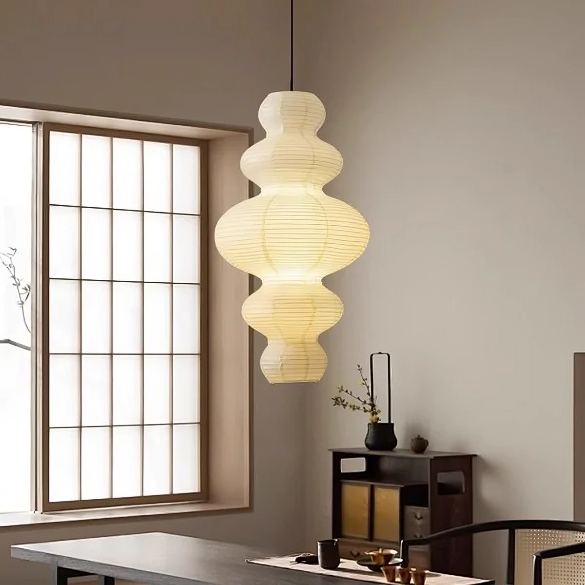 Lumory | Multi-layered Rice Paper Pendant Lamp for Minimalist Elegance
