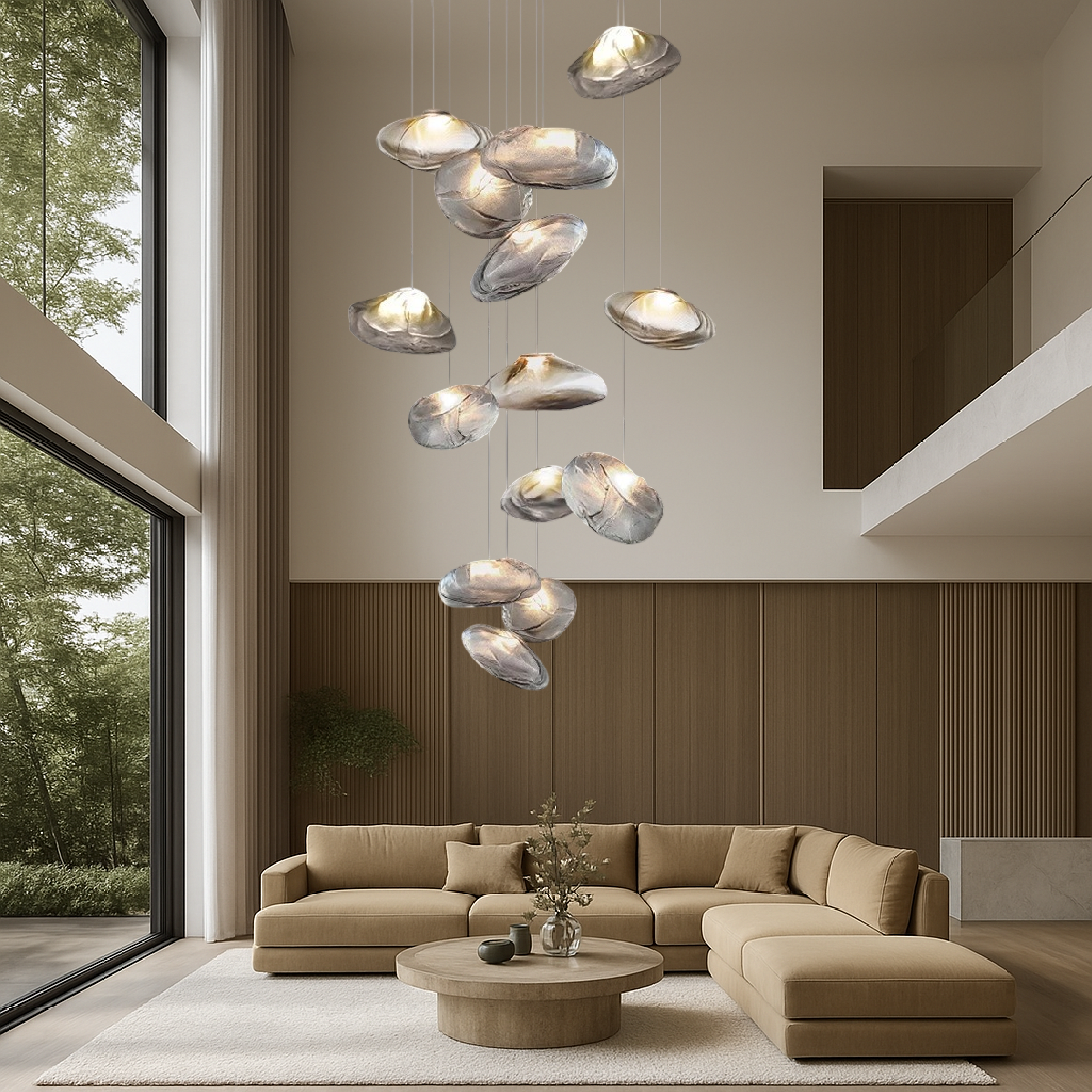 AuroraLume | Nordic Villa Glass Pendant Chandelier