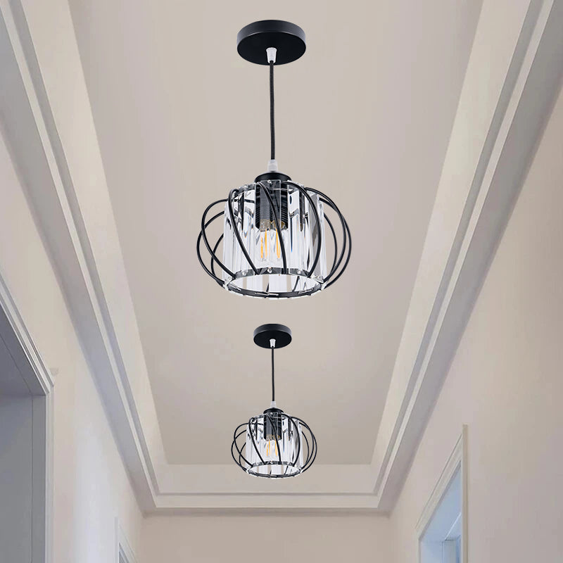 Eclipza | Modern Pendant Light Black Glass Globe Ceiling Fixture