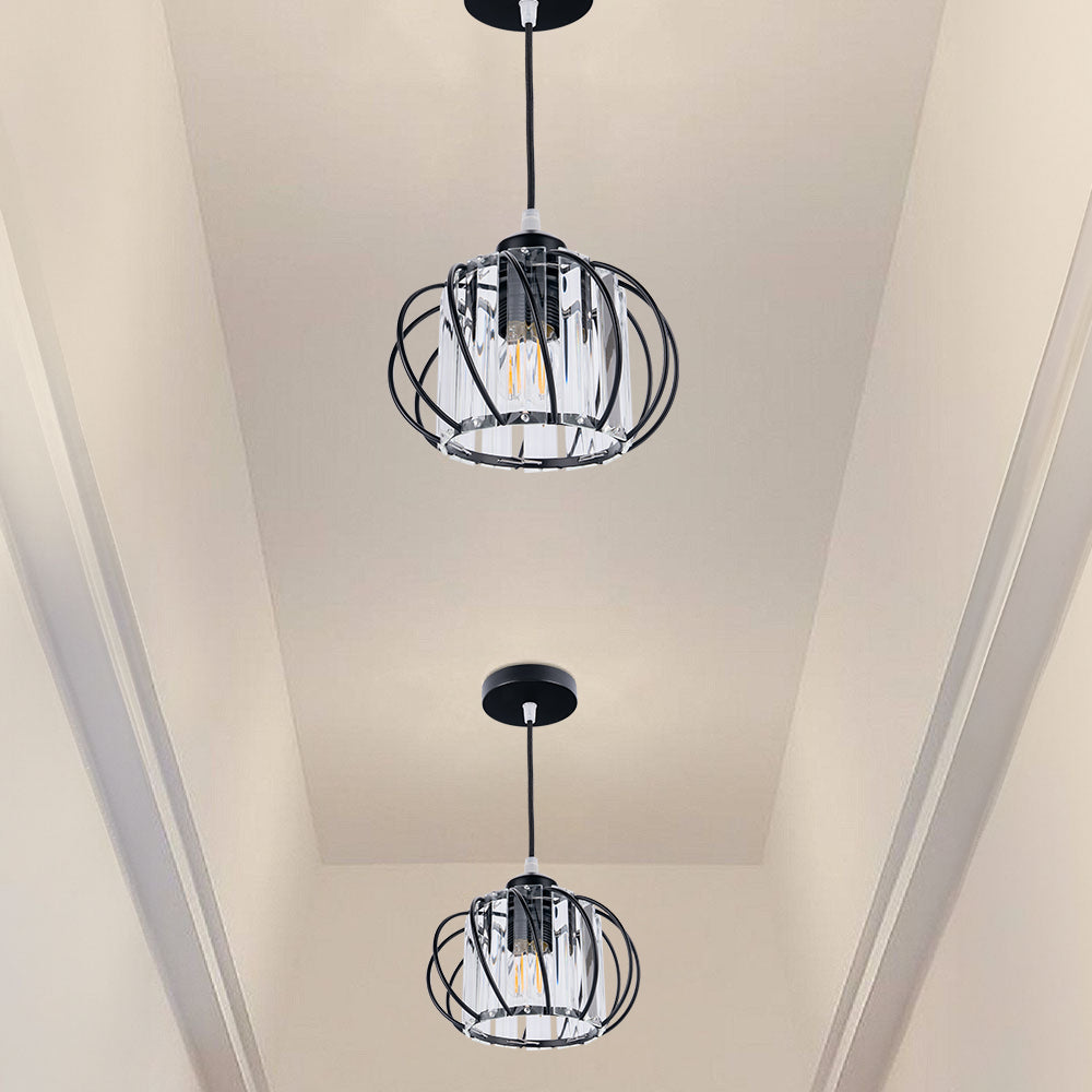 Eclipza | Modern Pendant Light Black Glass Globe Ceiling Fixture