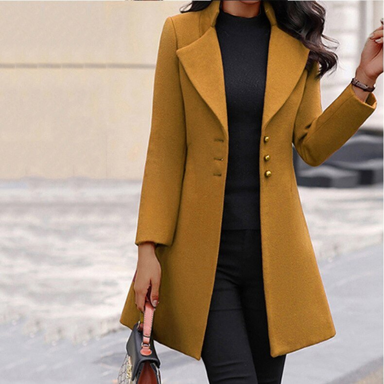 Amara | Elegant Tailored Wool Blend Winter Coat