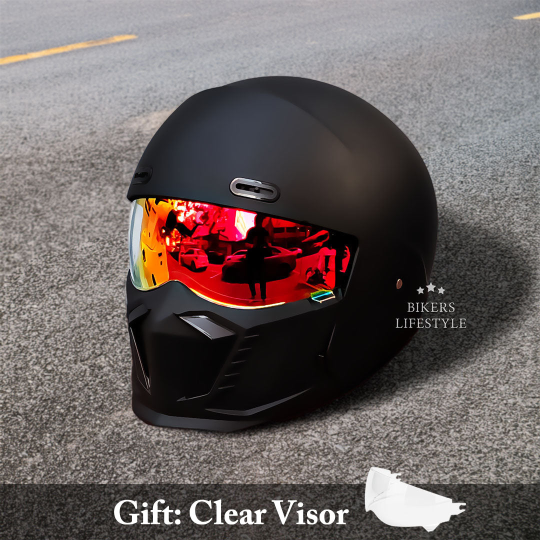 HeadGuard | Safety Retro Motorcycle Helmet Stylish ABS Shell EPS Layer