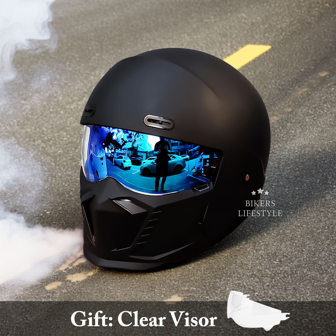 HeadGuard | Safety Retro Motorcycle Helmet Stylish ABS Shell EPS Layer