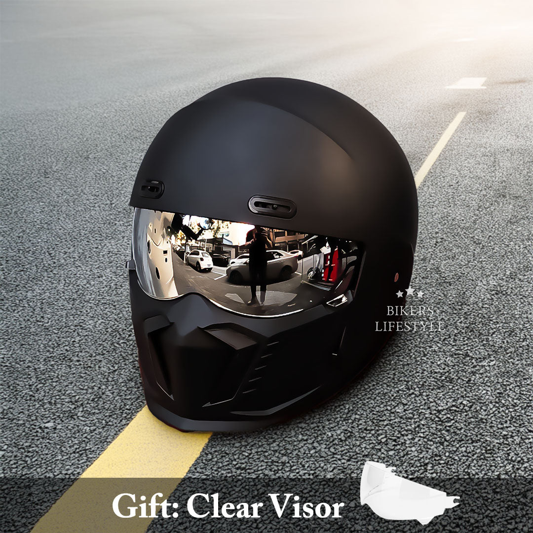 HeadGuard | Safety Retro Motorcycle Helmet Stylish ABS Shell EPS Layer