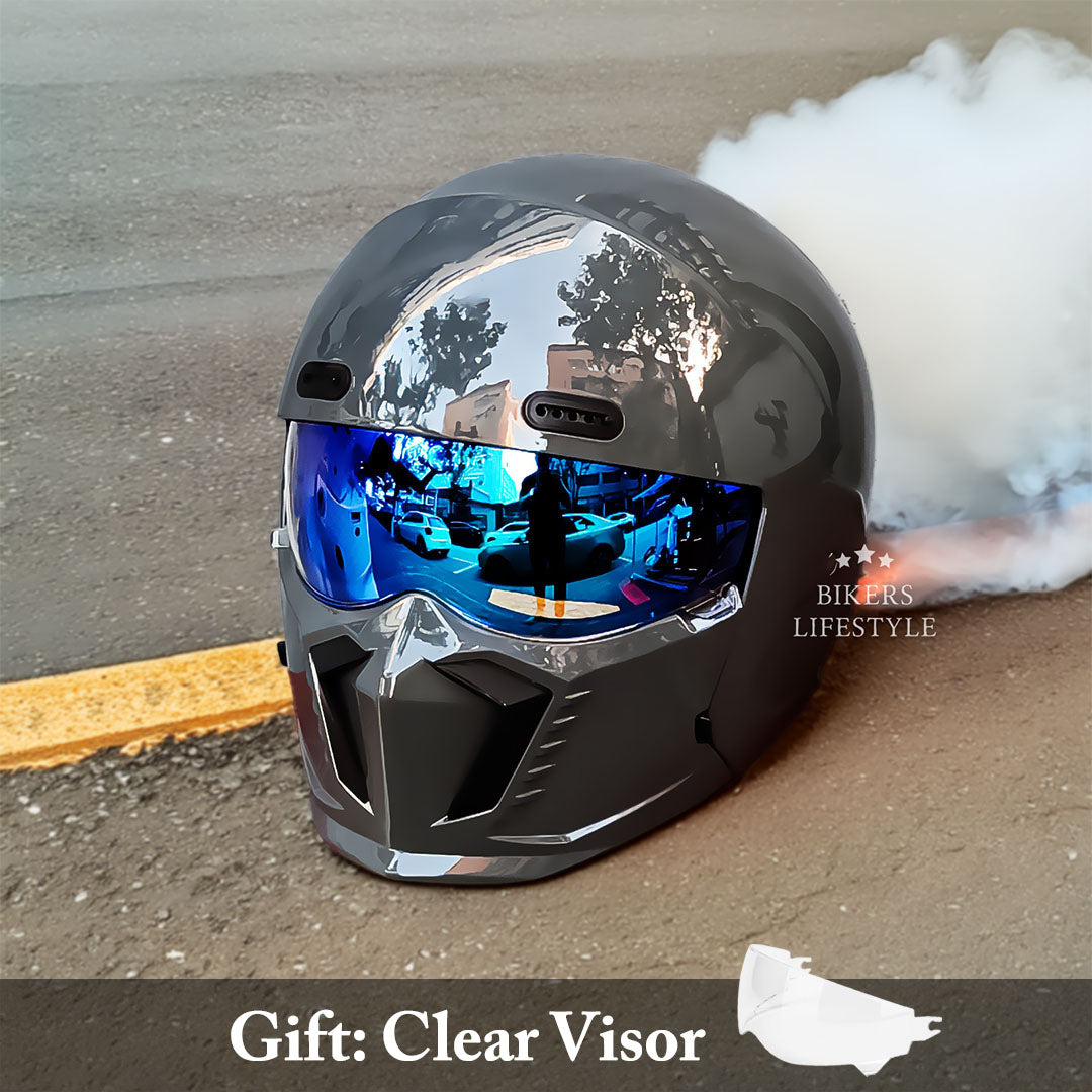 HeadGuard | Safety Retro Motorcycle Helmet Stylish ABS Shell EPS Layer