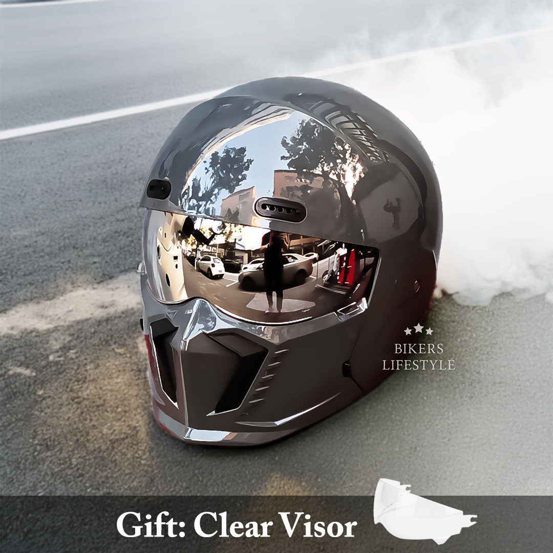 HeadGuard | Safety Retro Motorcycle Helmet Stylish ABS Shell EPS Layer