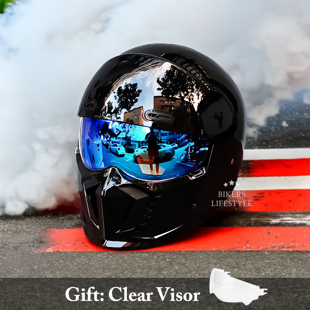 HeadGuard | Safety Retro Motorcycle Helmet Stylish ABS Shell EPS Layer