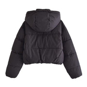 Ruby Trendy Women's Cropped Puffer Winter Coat with Hood